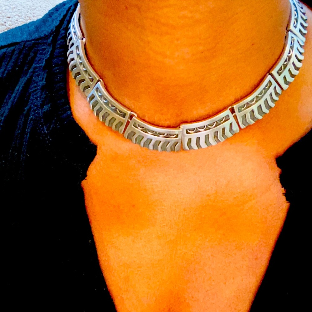 Vintage Mexico TFO PAR Sterling  Heavy Necklace